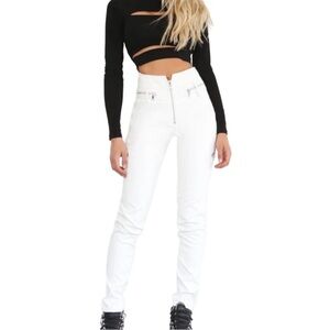 Tiger Mist Crisp White Straight Leg Pants